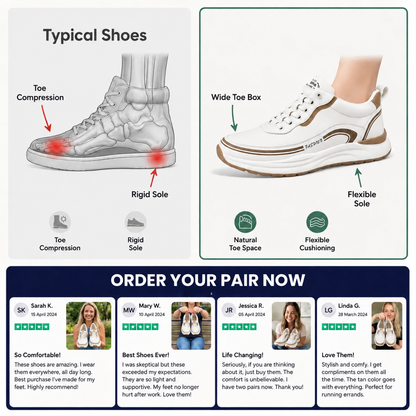 Unisex's Orthopedic Comfort Shoes for All-Day Walking, Knee & Back Pain Relief
