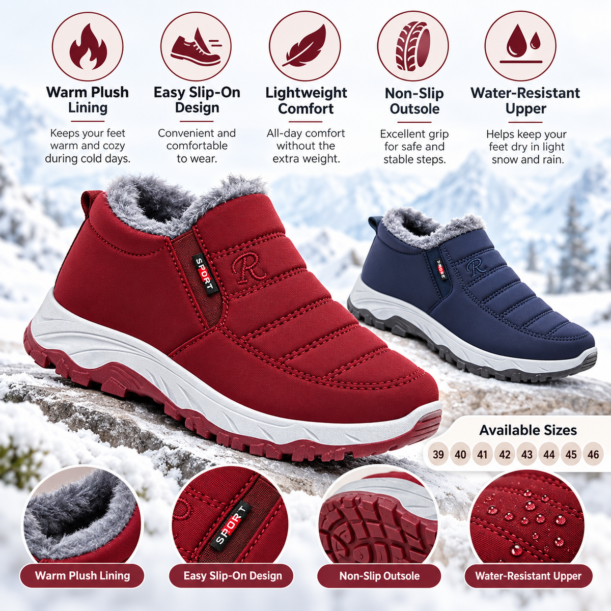 Last Day Sale 55%-2026 New Arrival Women’s Comfort Winter Boots – Warm Fleece-Lined Everyday Walking Shoes