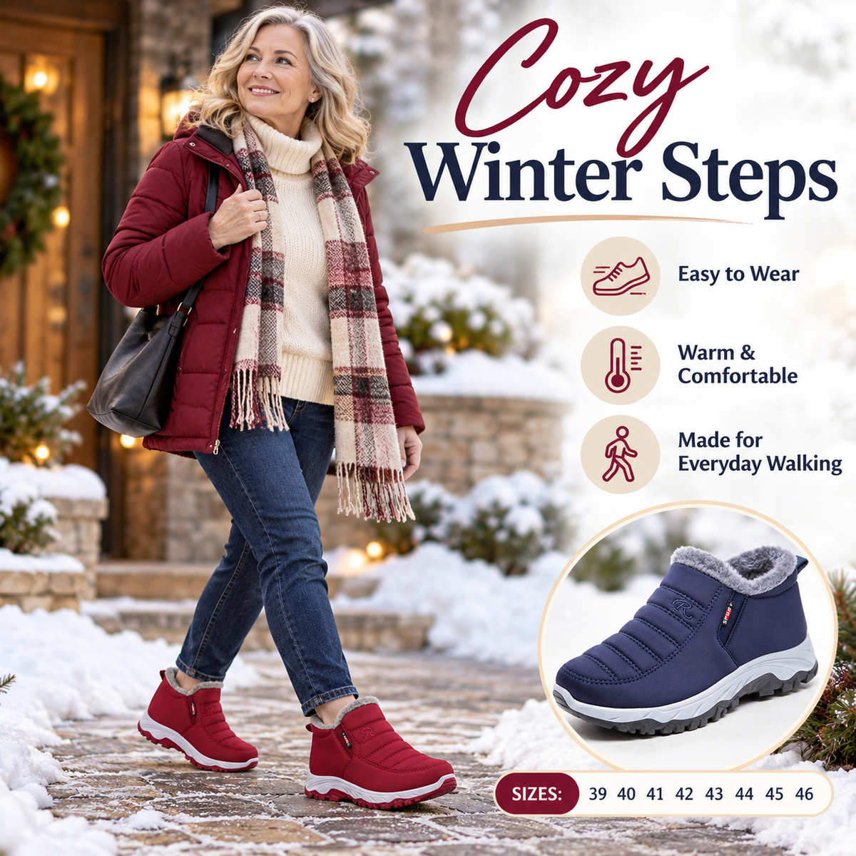 Last Day Sale 55%-2026 New Arrival Women’s Comfort Winter Boots – Warm Fleece-Lined Everyday Walking Shoes