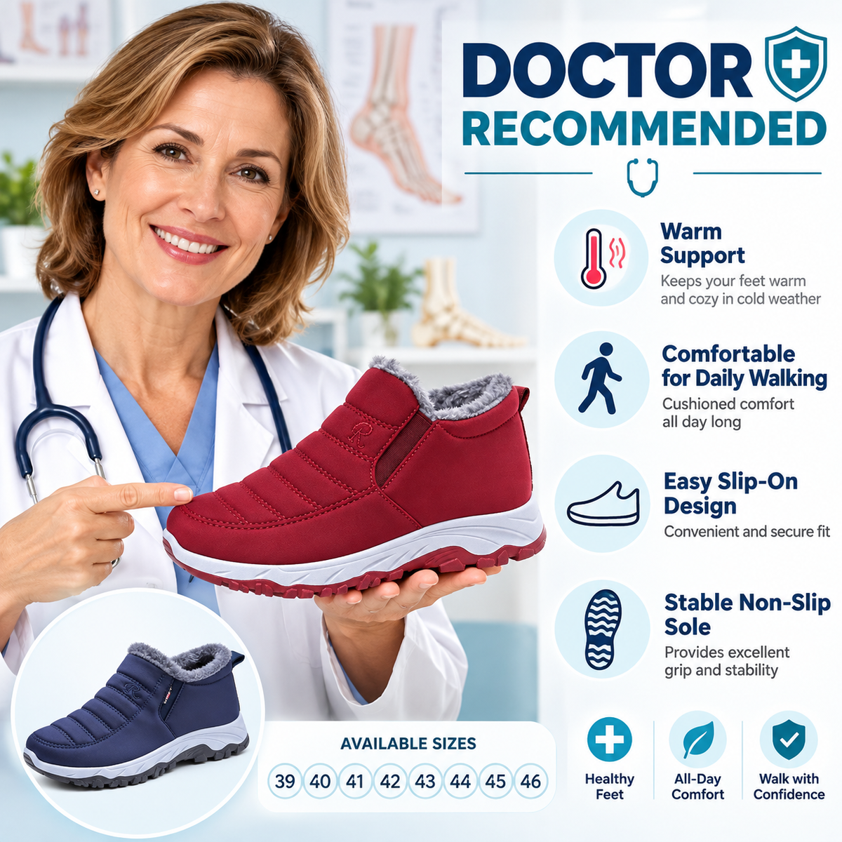 Last Day Sale 55%-2026 New Arrival Women’s Comfort Winter Boots – Warm Fleece-Lined Everyday Walking Shoes